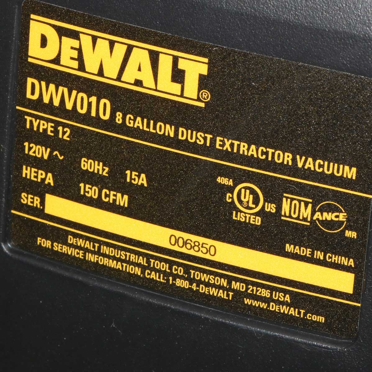 DeWalt 8 Gallon HEPA Vac with AutoC
